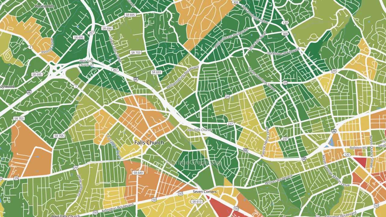 Arlington-East Falls, Arlington, VA Map of Assault Rates