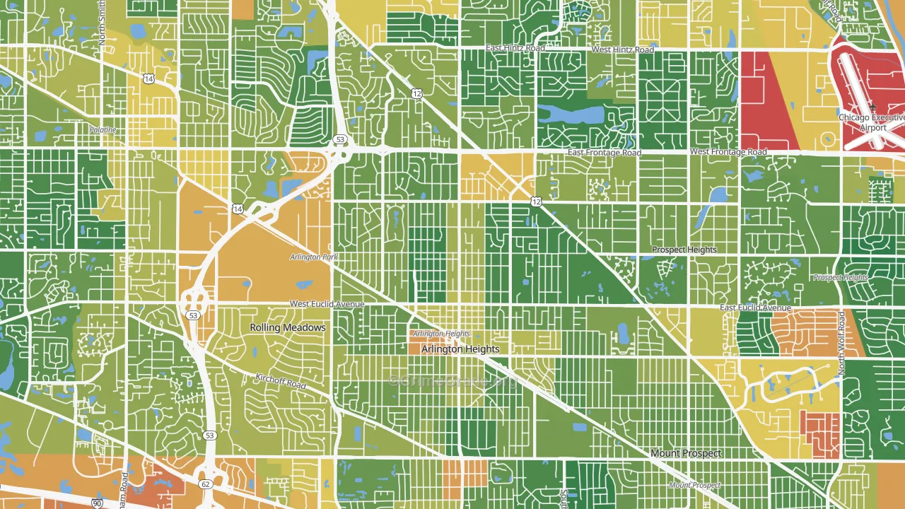 Arlington Heights, IL Map of Assault Rates