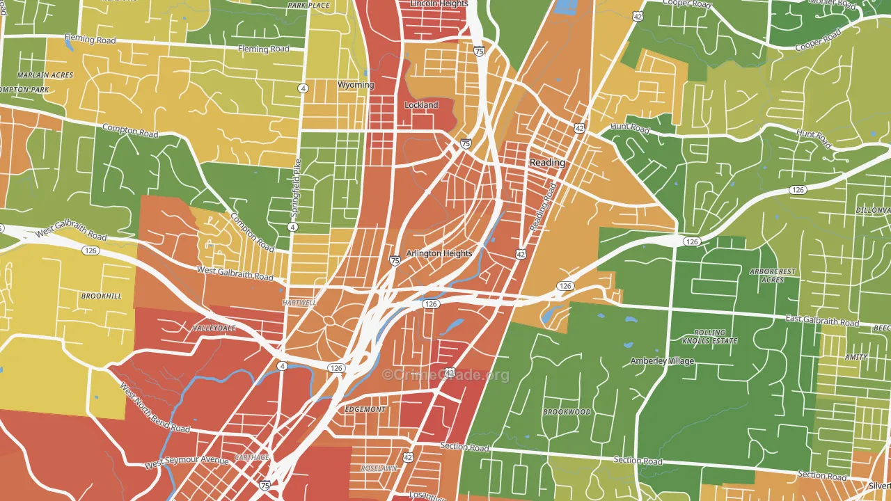 Arlington Heights, OH Map of Assault Rates