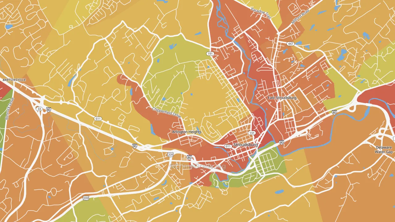 Arlington Heights, PA Map of Assault Rates