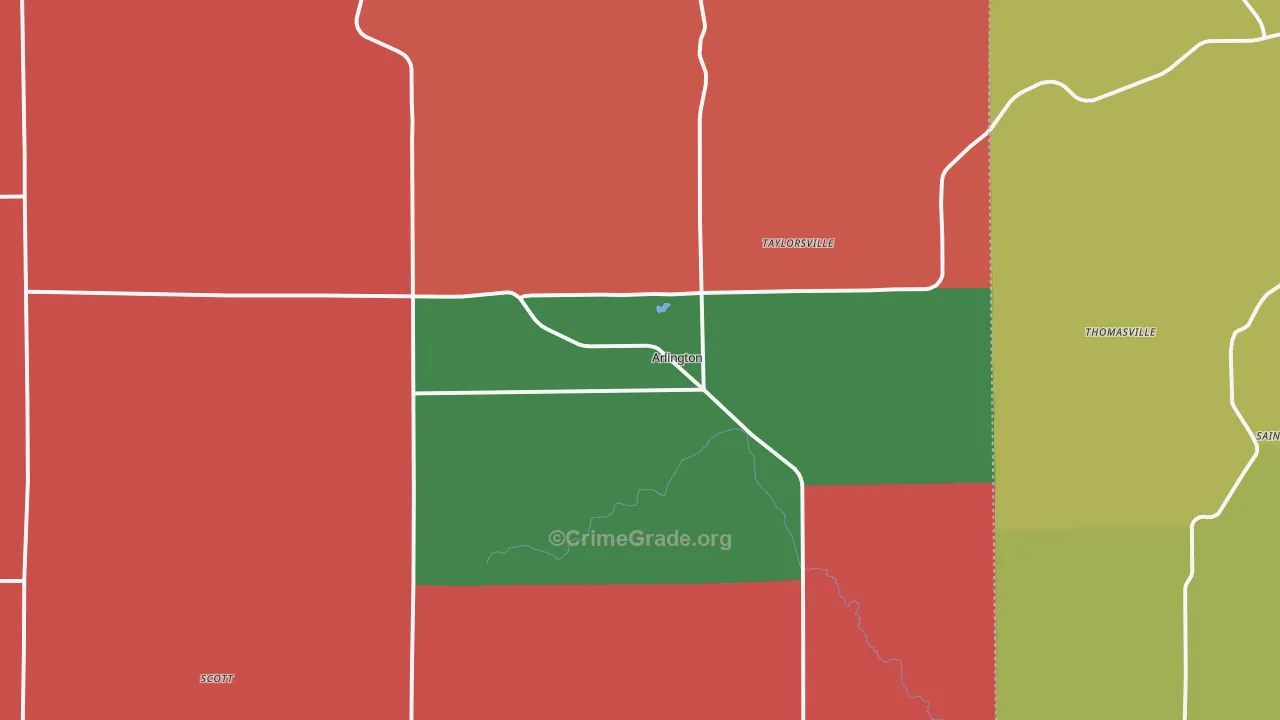 Arlington, IA Map of Assault Rates