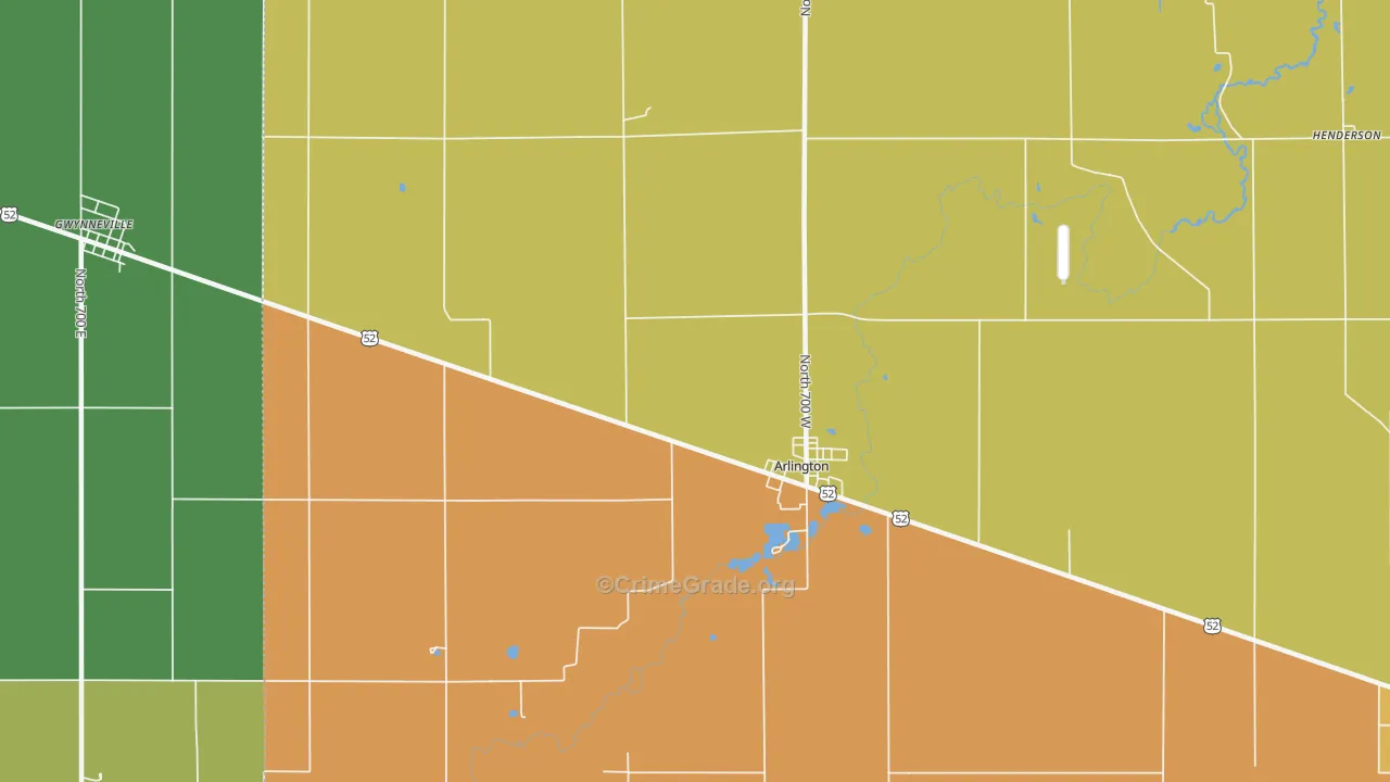 Arlington, IN Map of Assault Rates