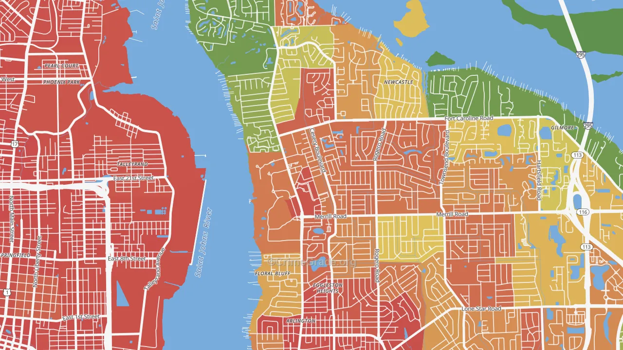 Arlington Manor, Jacksonville, FL Map of Assault Rates