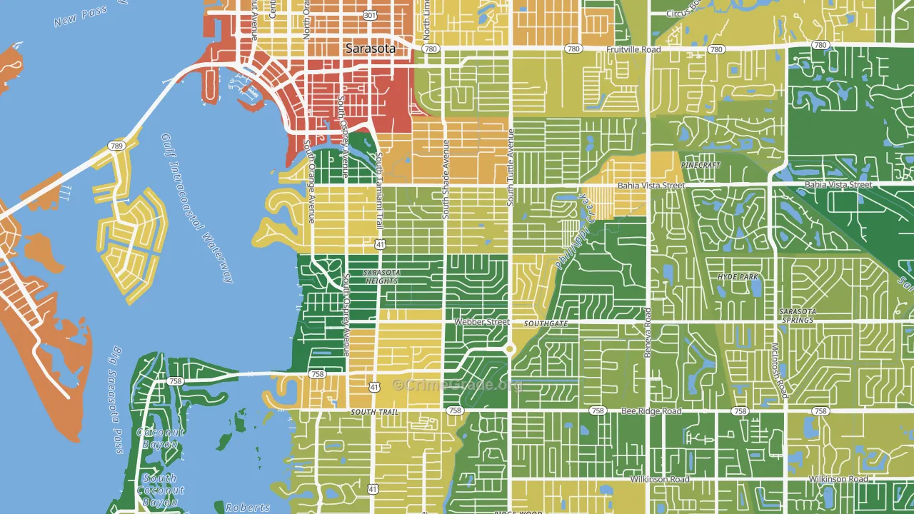 Arlington Park, Sarasota, FL Map of Assault Rates