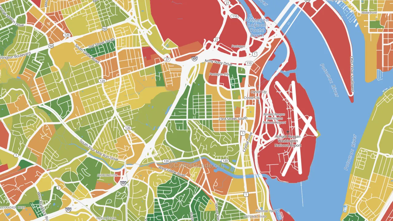 Arlington Ridge, Arlington, VA Map of Assault Rates