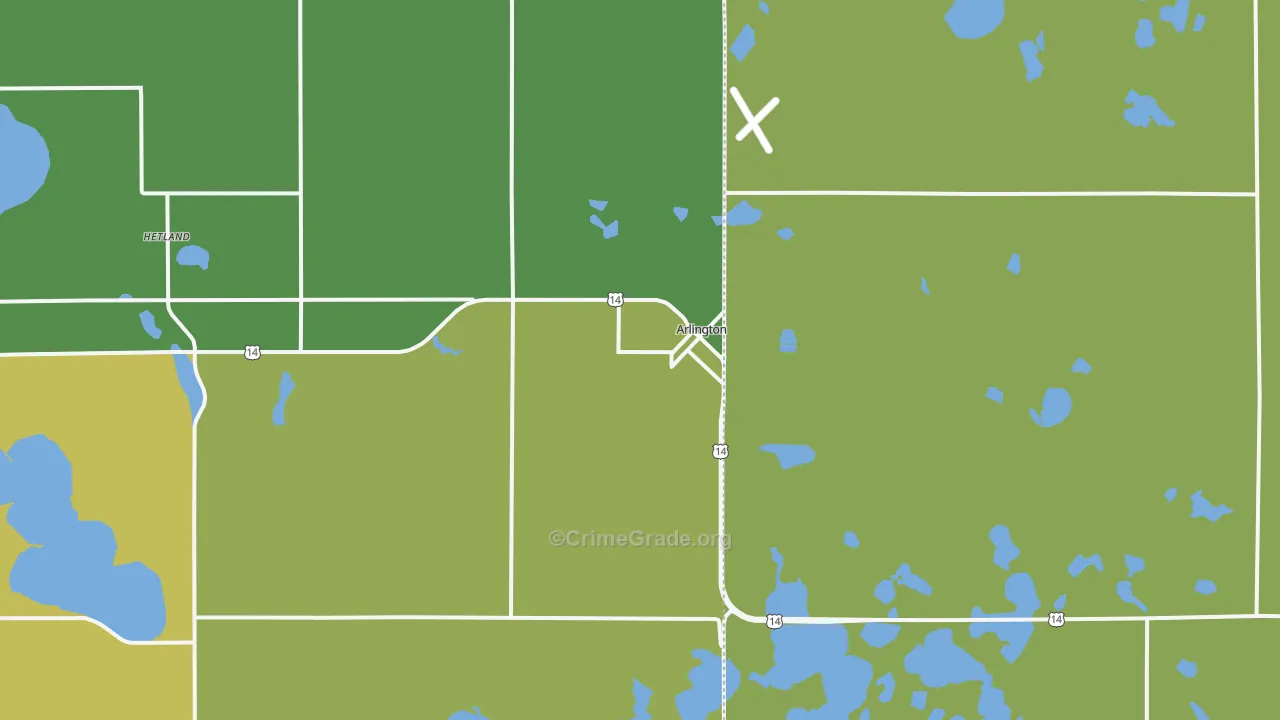 Arlington, SD Map of Assault Rates