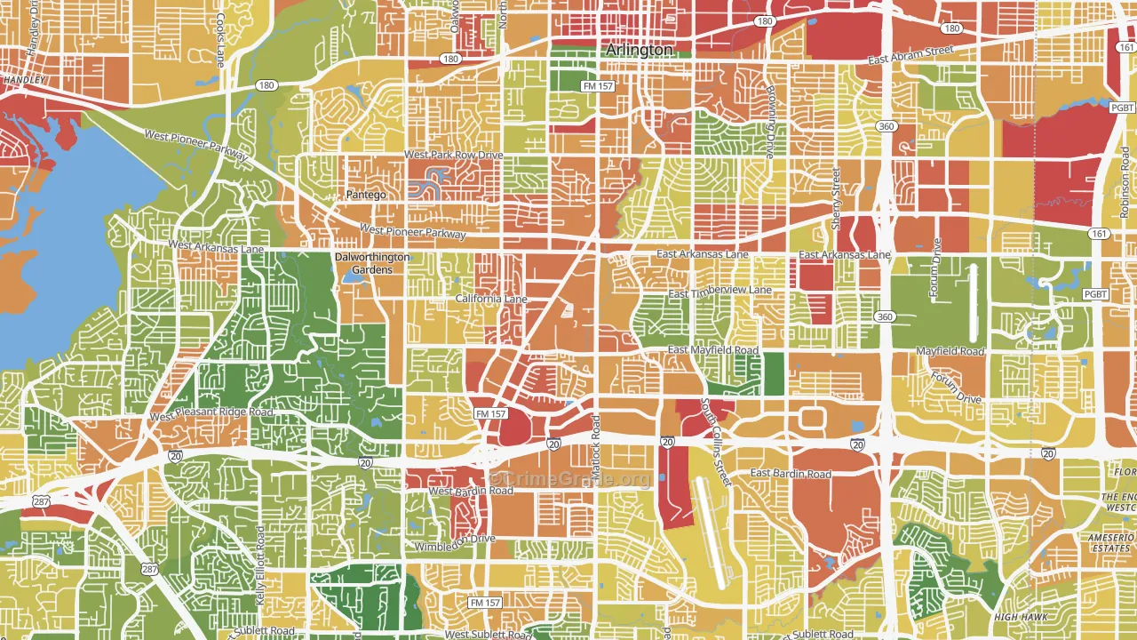 Arlington, TX Map of Assault Rates