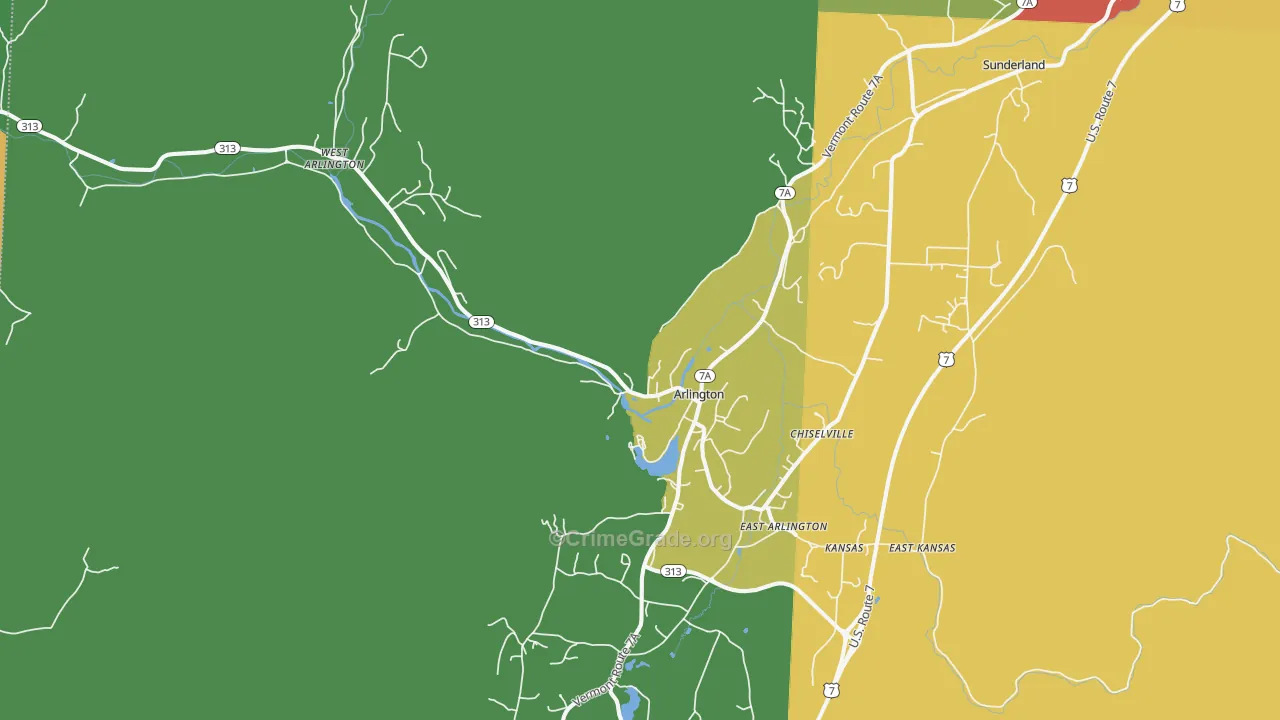Arlington, VT Map of Assault Rates