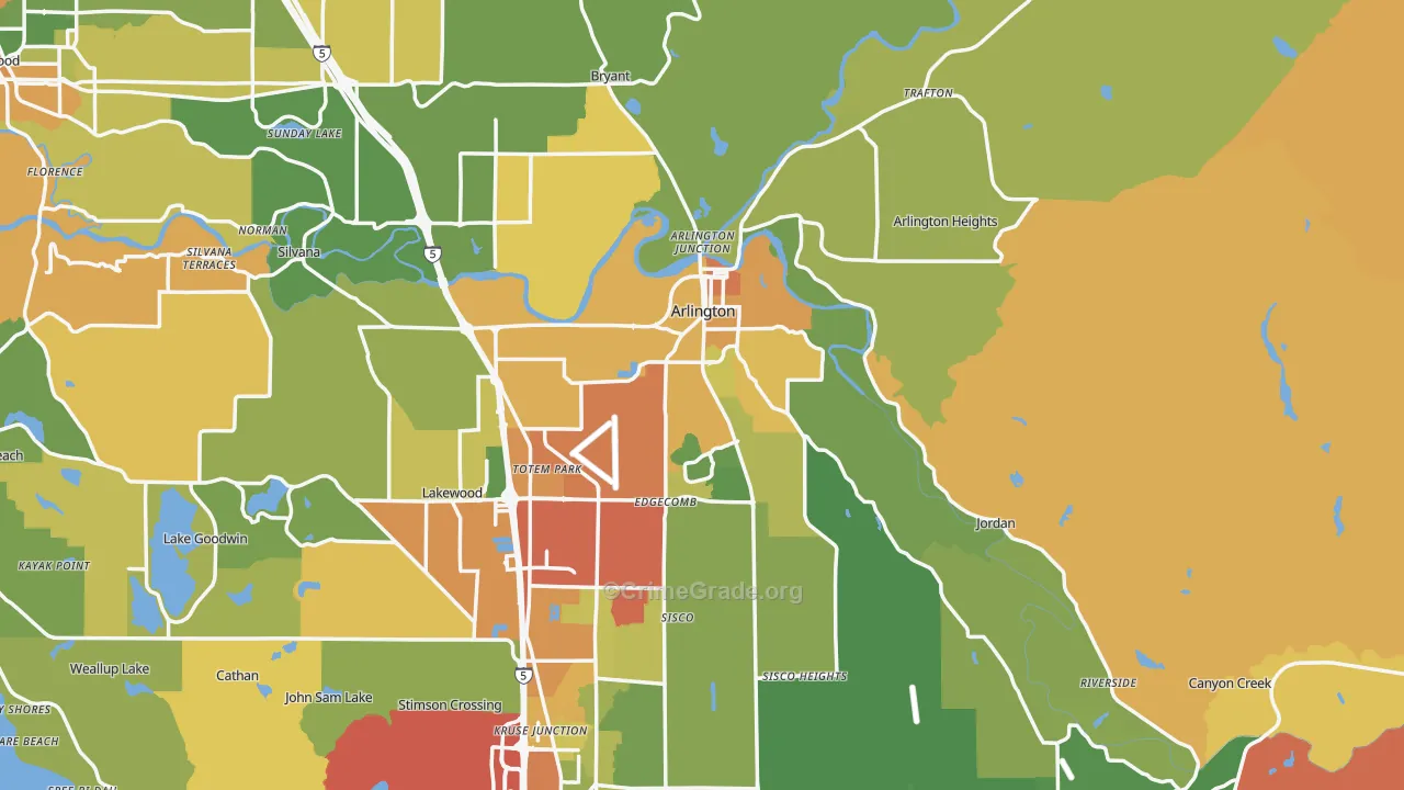 Arlington, WA Map of Assault Rates