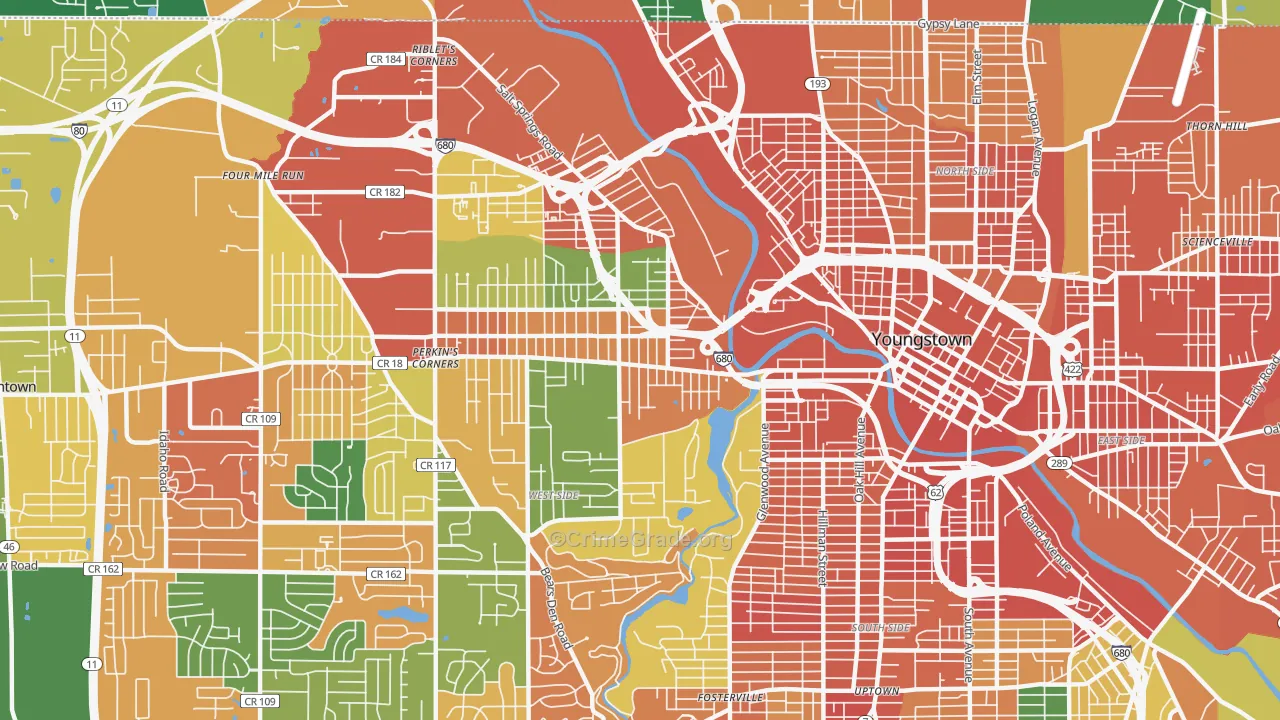 Arlington, Youngstown, OH Map of Assault Rates