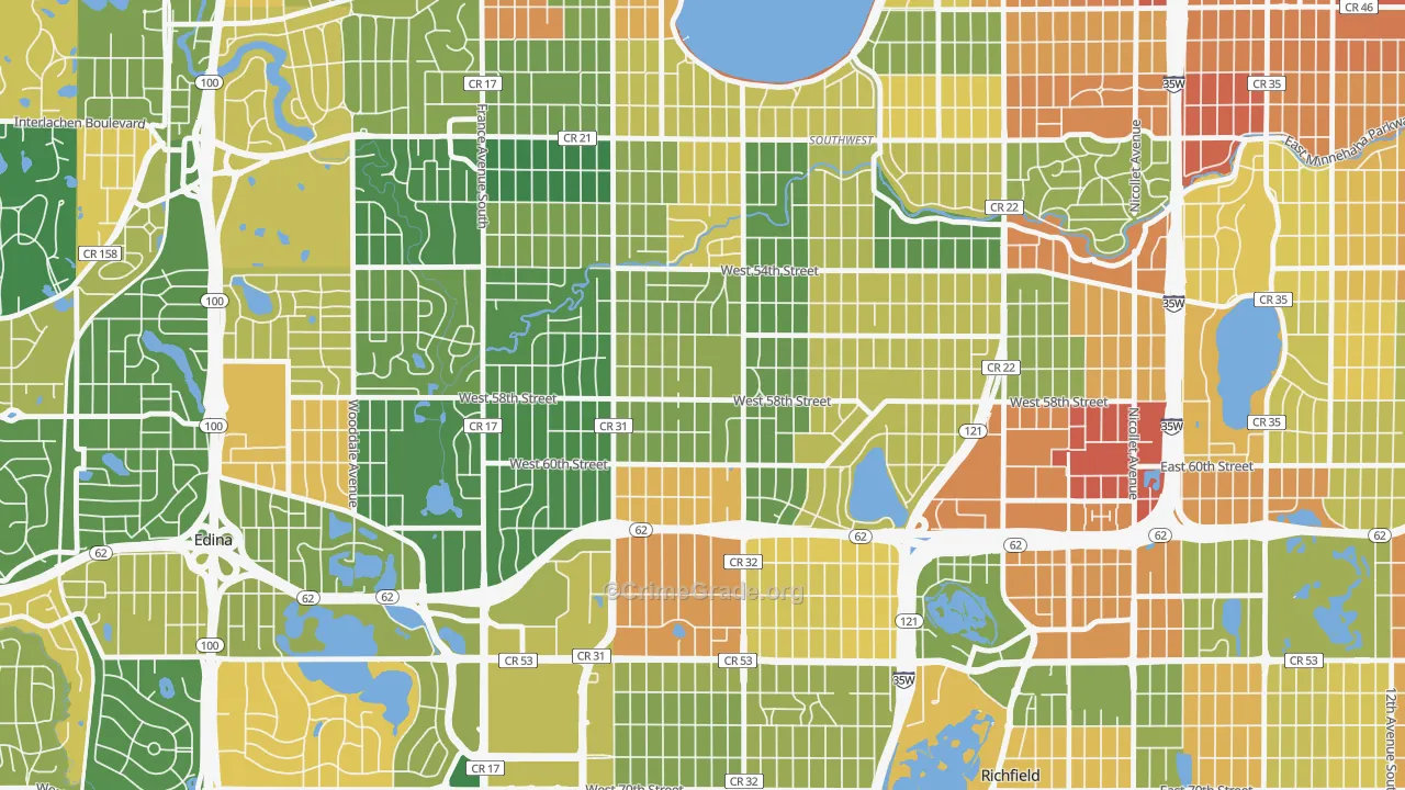 Armatage, Minneapolis, MN Map of Assault Rates