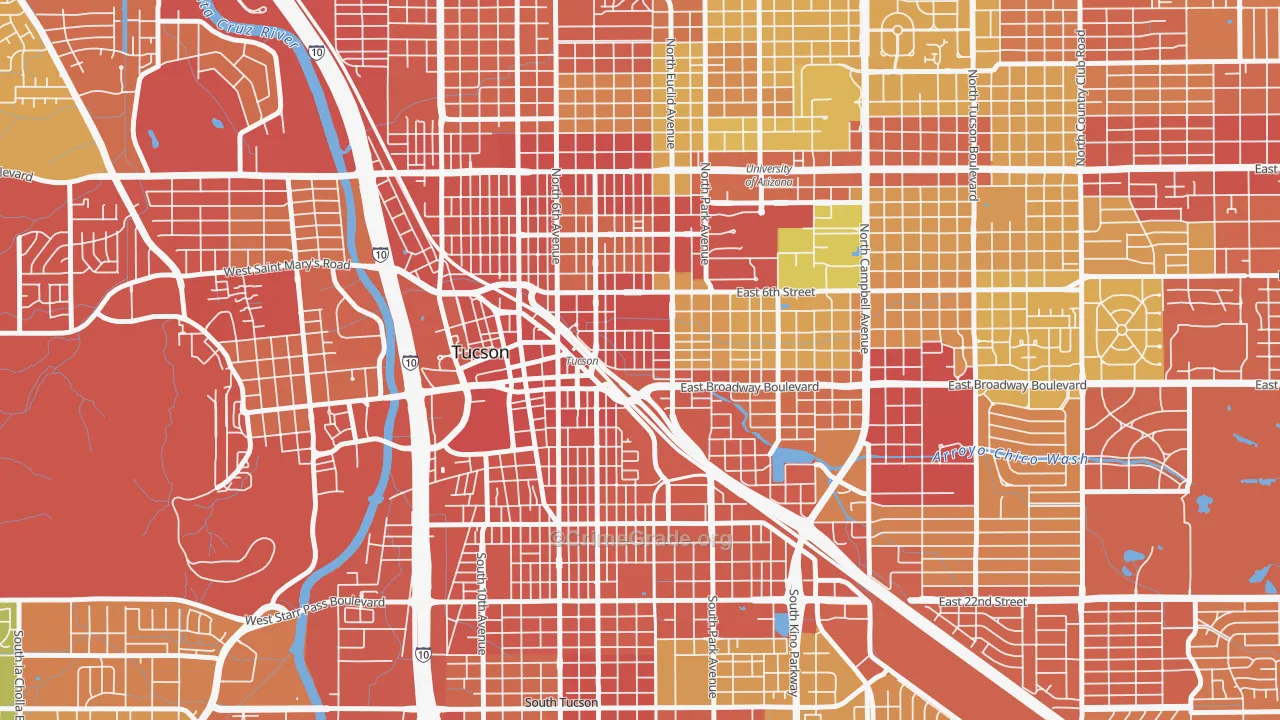 Armory Park, Tucson, AZ Map of Assault Rates