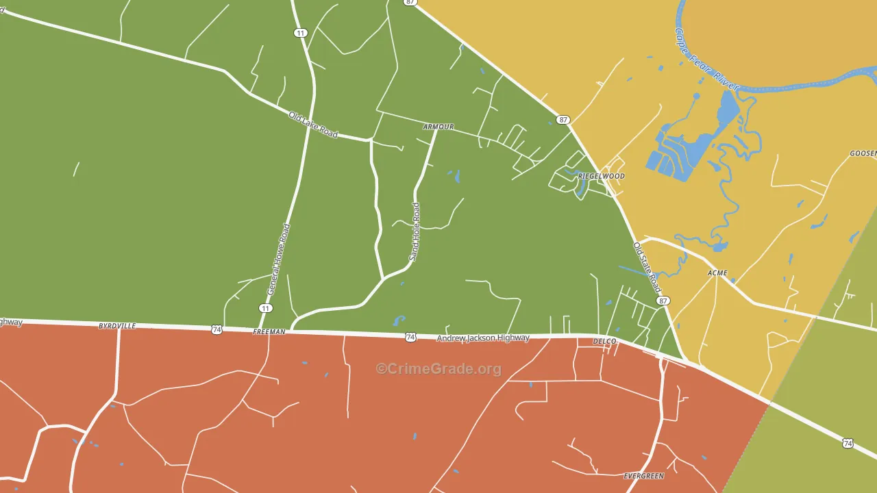 Armour, NC Map of Assault Rates