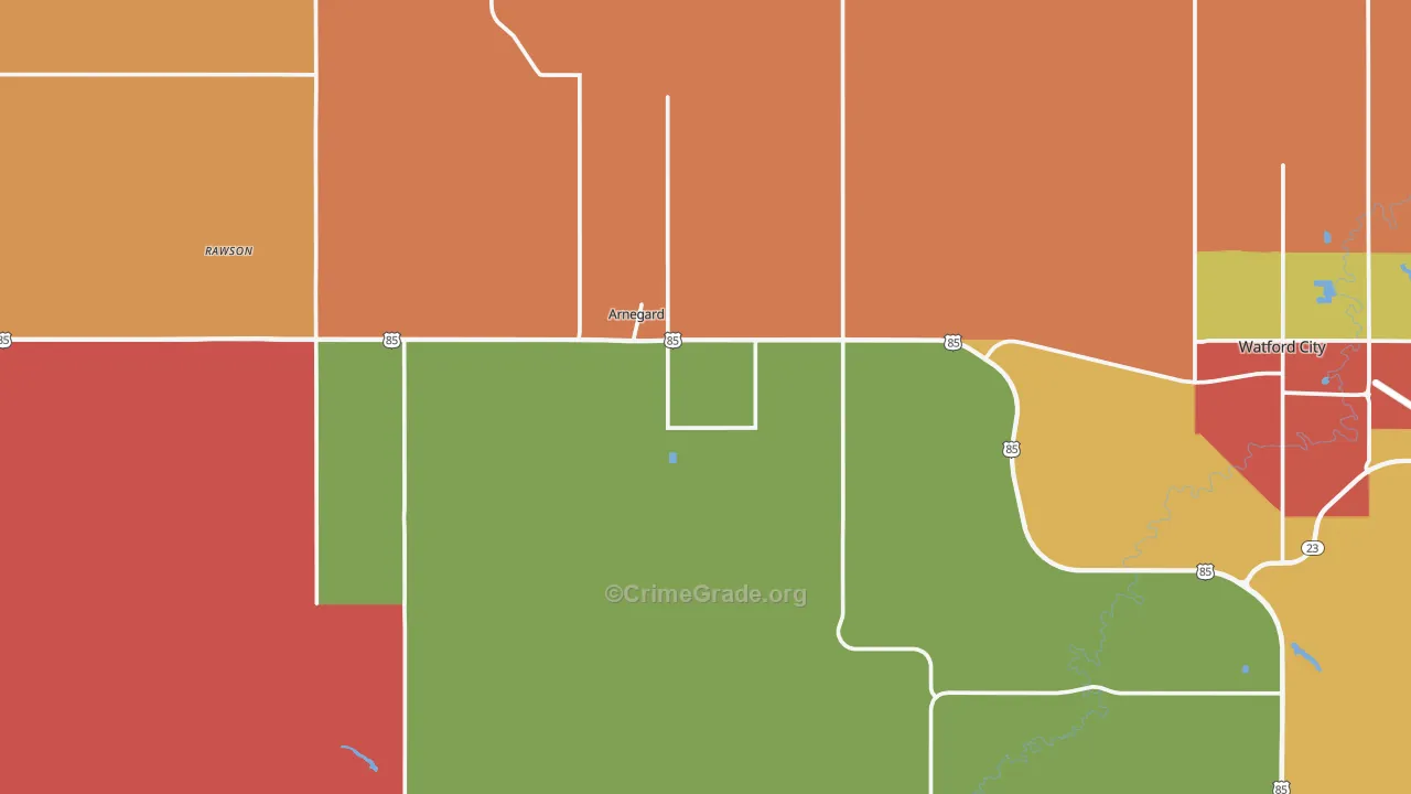 Arnegard, ND Map of Assault Rates