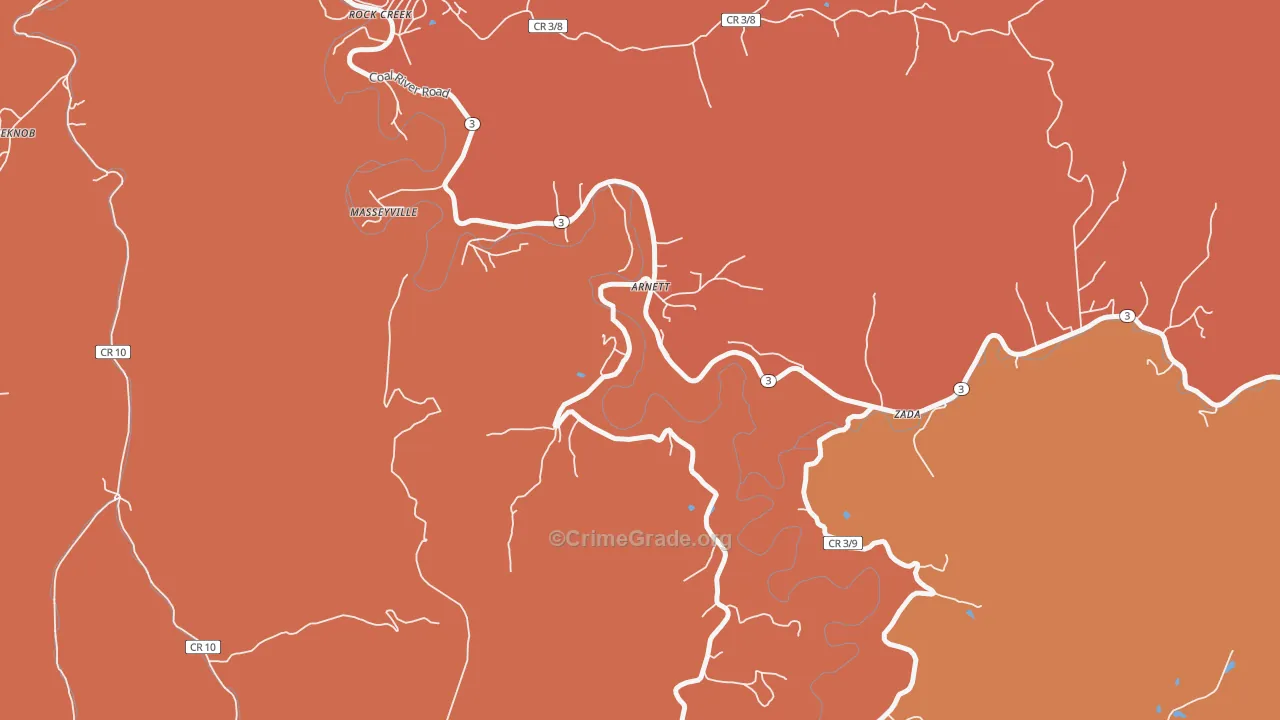 Arnett, WV Map of Assault Rates