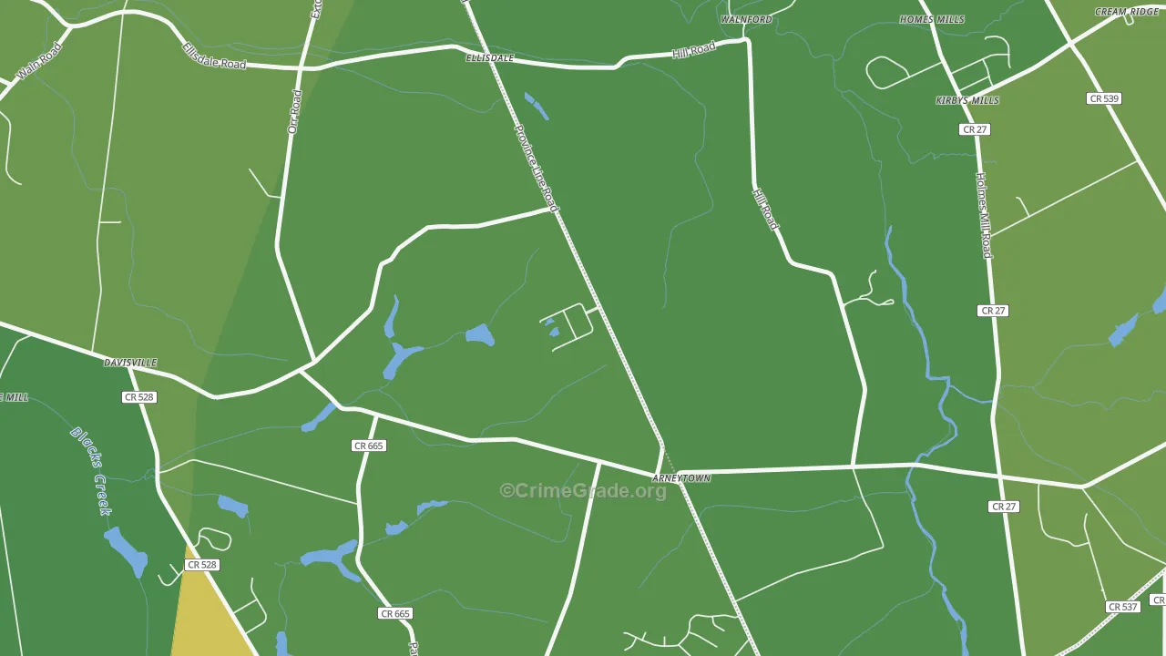 Arneytown, NJ Map of Assault Rates