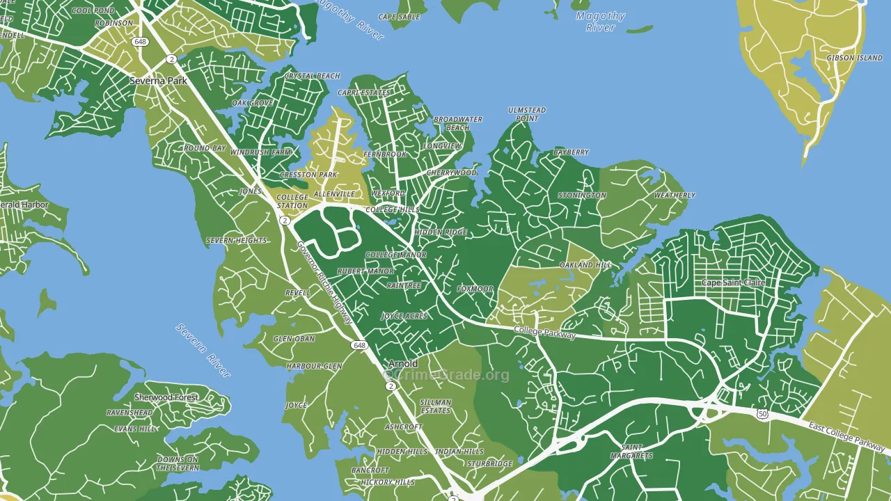Arnold, MD Map of Assault Rates