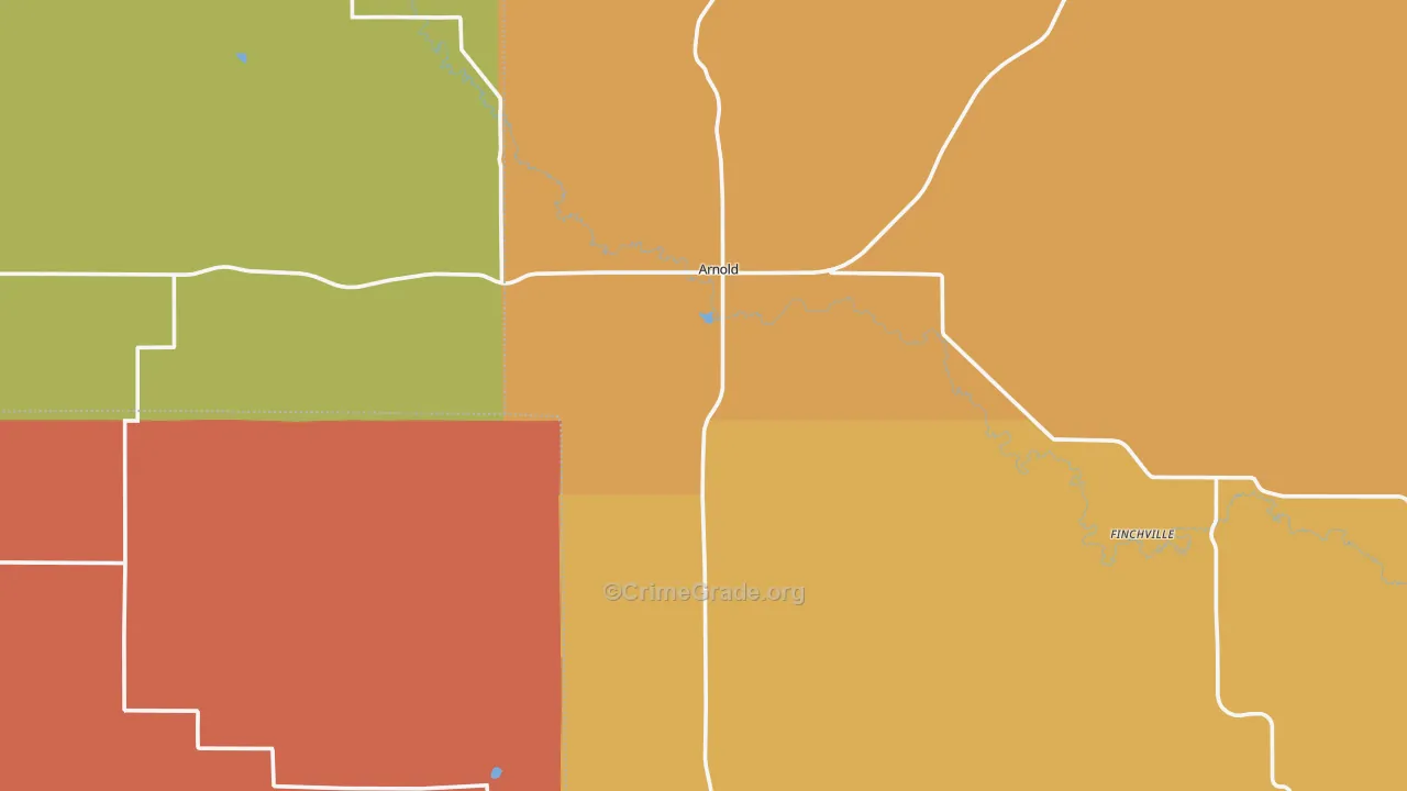 Arnold, NE Map of Assault Rates