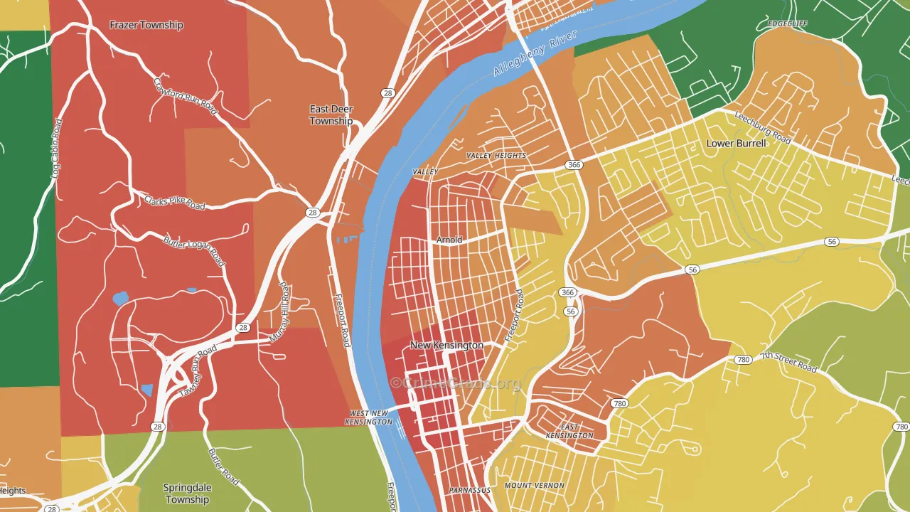 Arnold, PA Map of Assault Rates