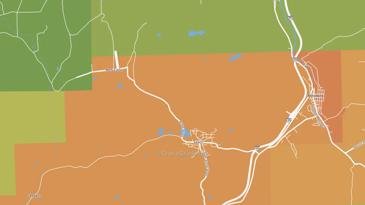 Arnot, PA Map of Assault Rates