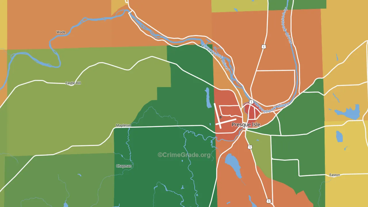 Aroostook County, ME Map of Assault Rates