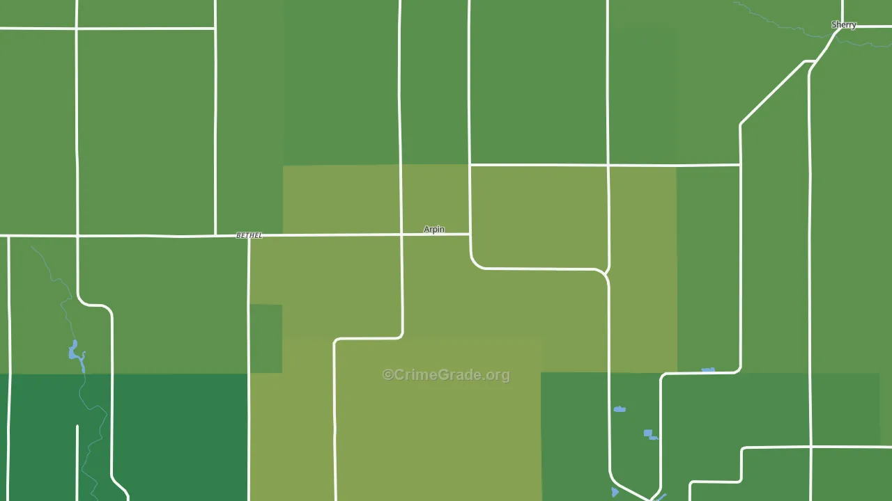 Arpin, WI Map of Assault Rates