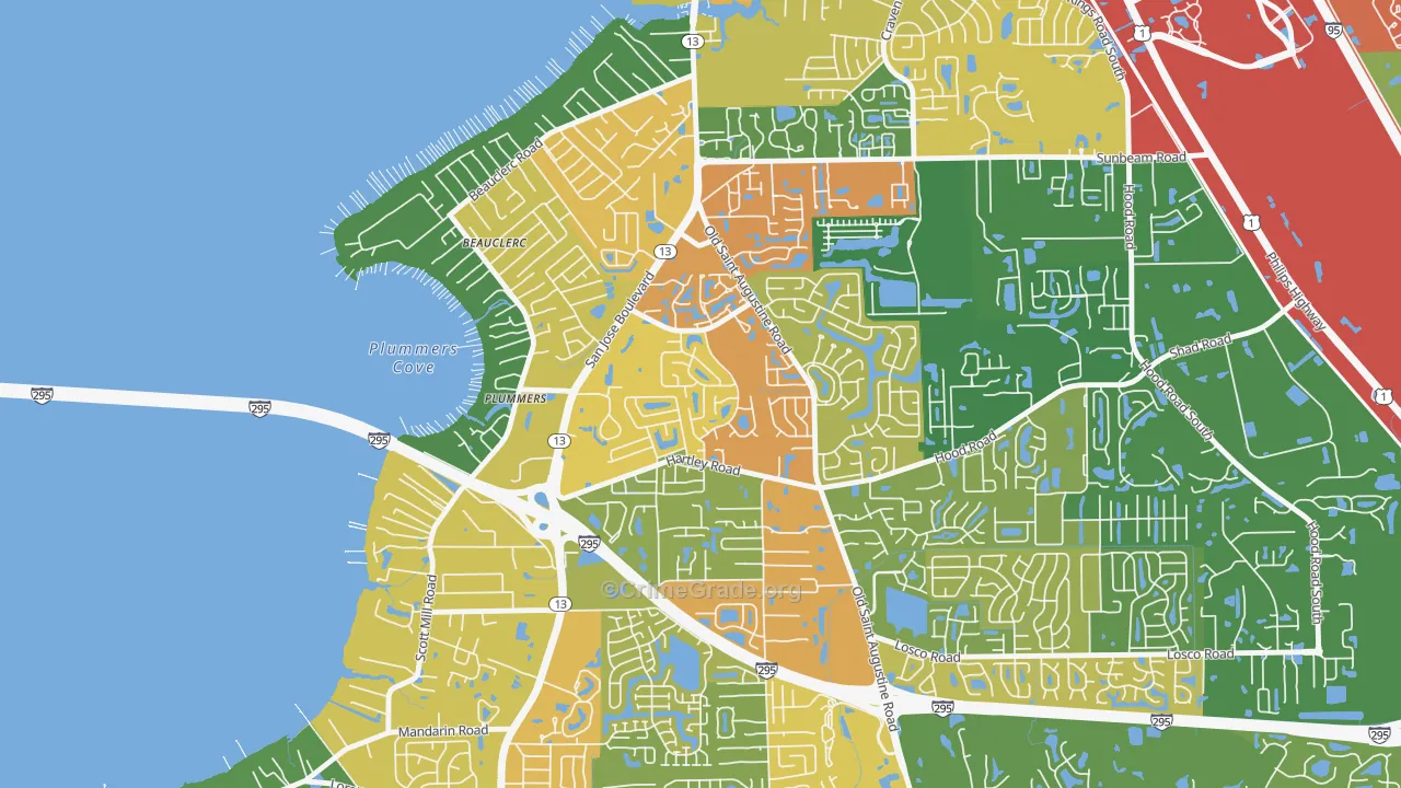 Arrowhead, Jacksonville, FL Map of Assault Rates