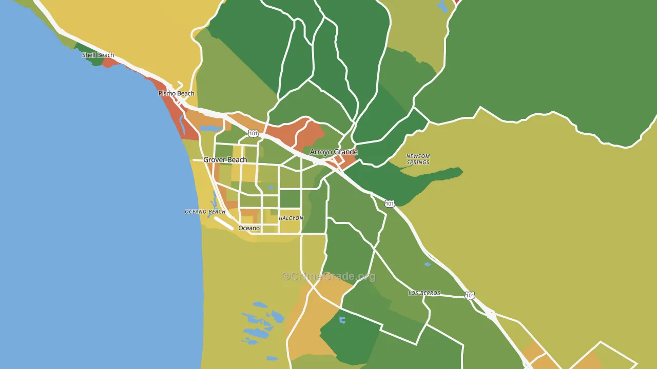 Arroyo Grande, CA Map of Assault Rates