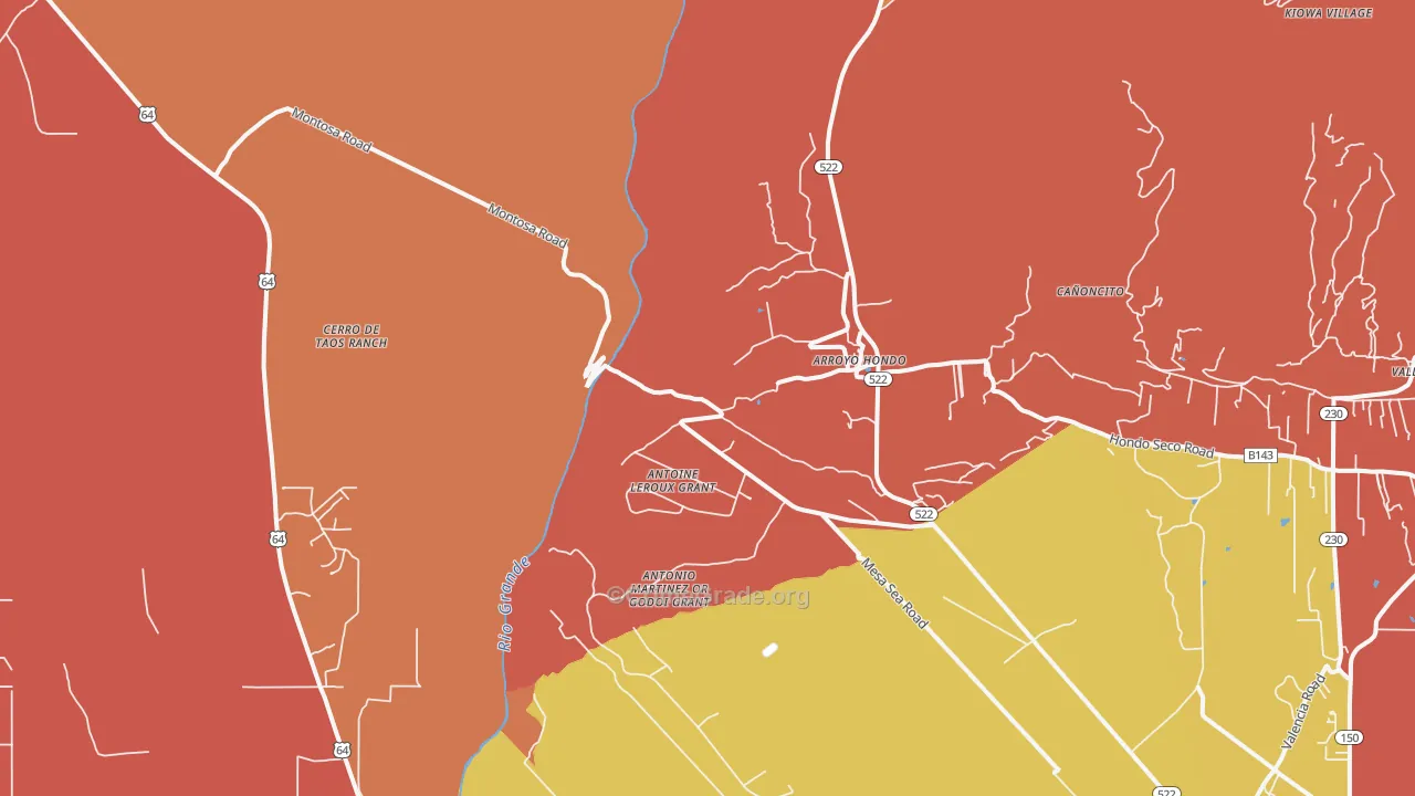 Arroyo Hondo, NM Map of Assault Rates