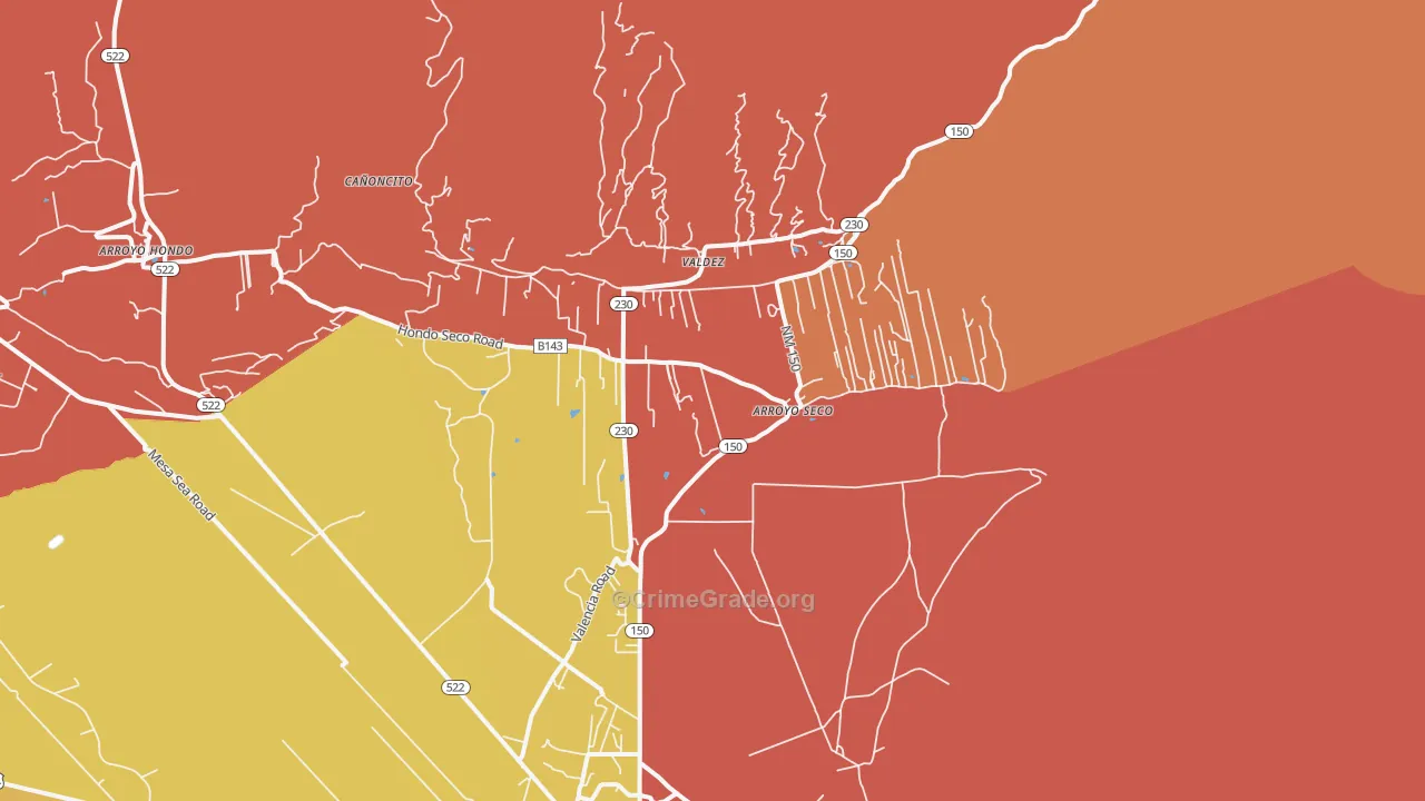 Arroyo Seco, NM Map of Assault Rates