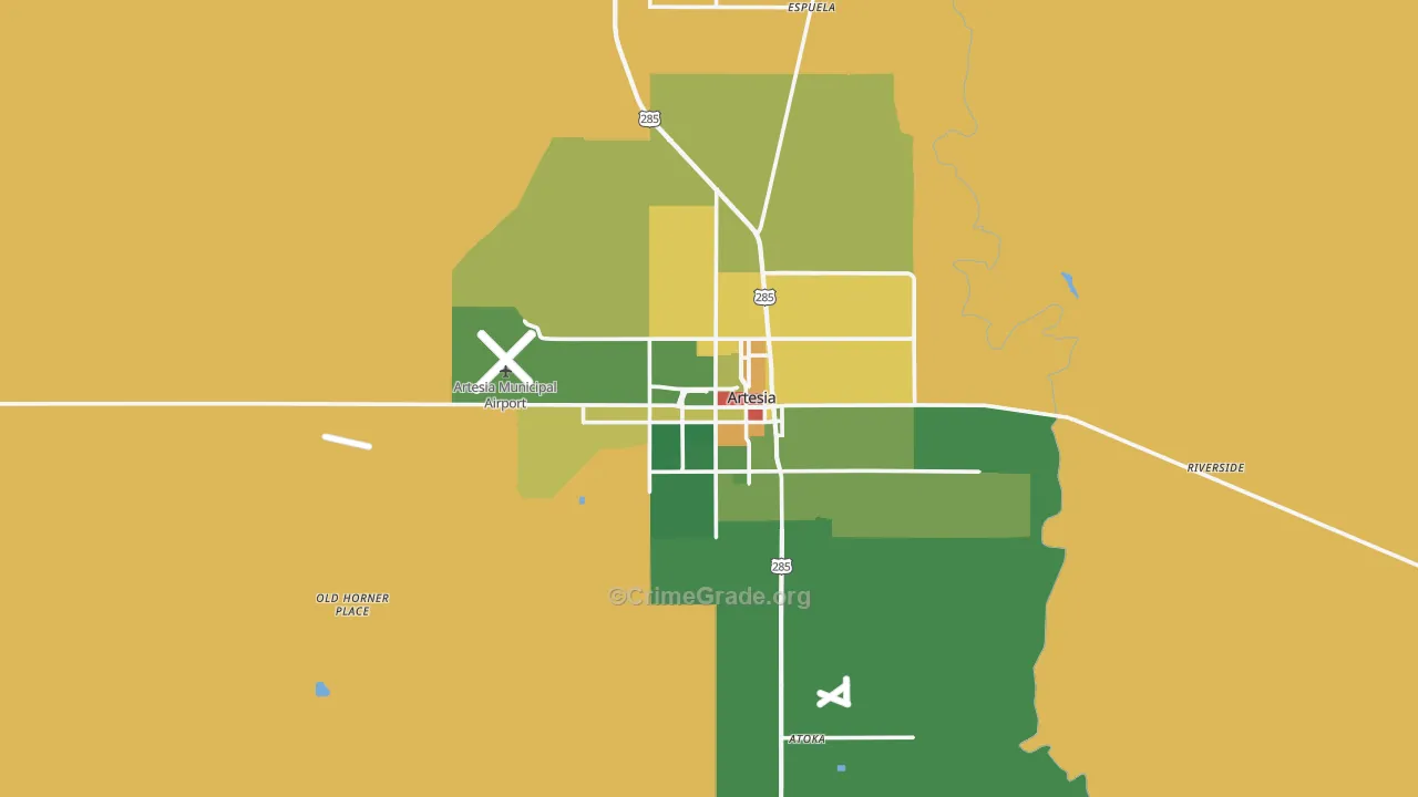 Artesia, NM Map of Assault Rates