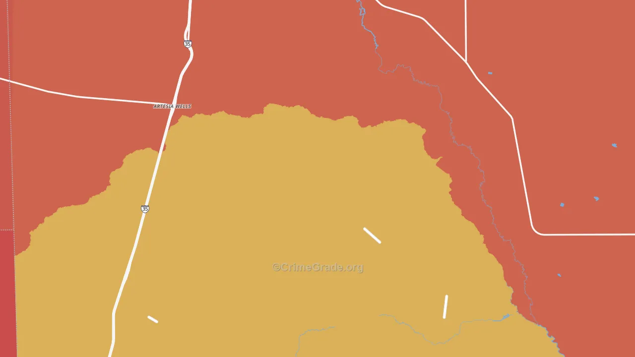 Artesia Wells, TX Map of Assault Rates