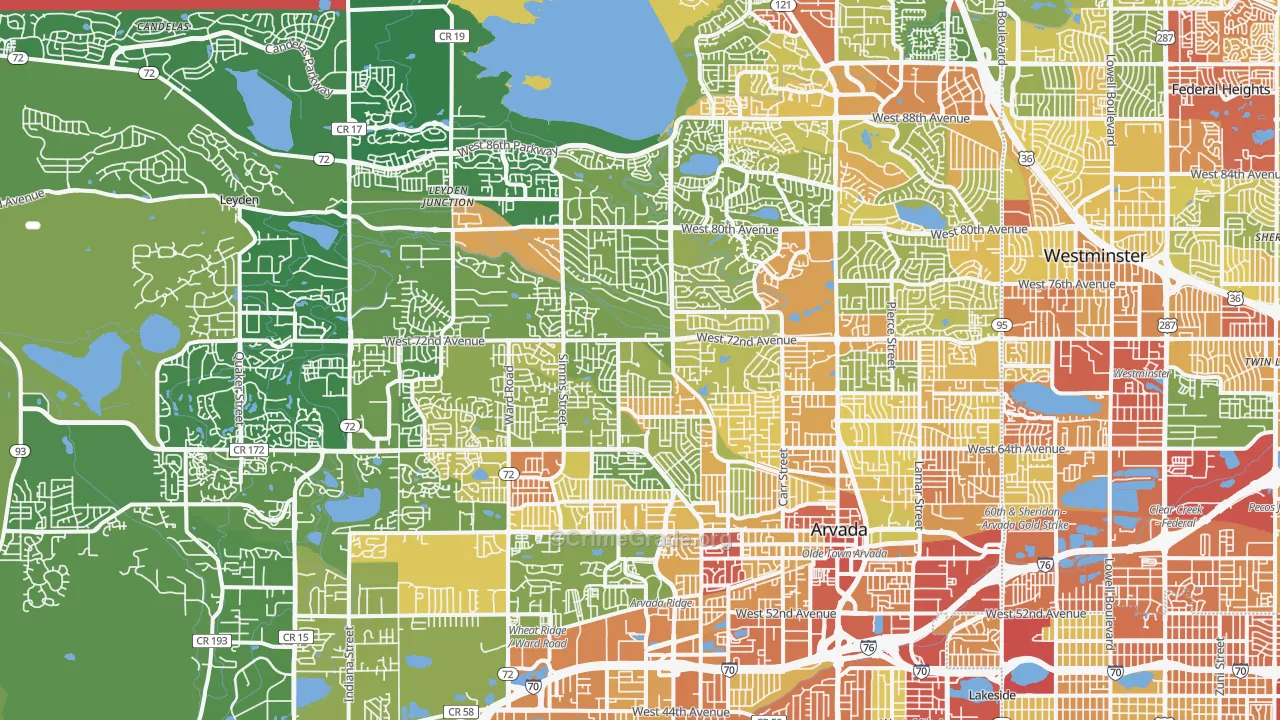 Arvada, CO Map of Assault Rates