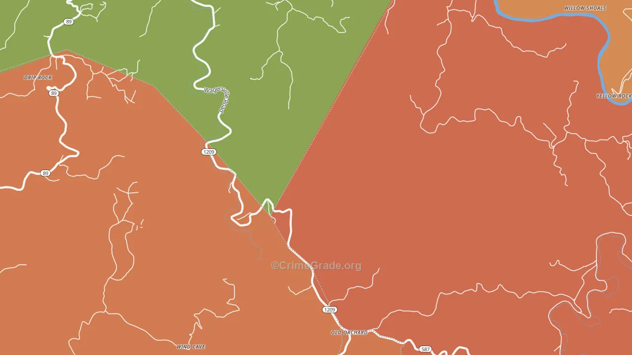 Arvel, KY Map of Assault Rates