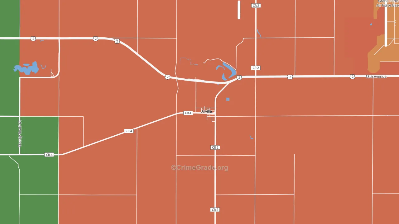 Arvilla, ND Map of Assault Rates