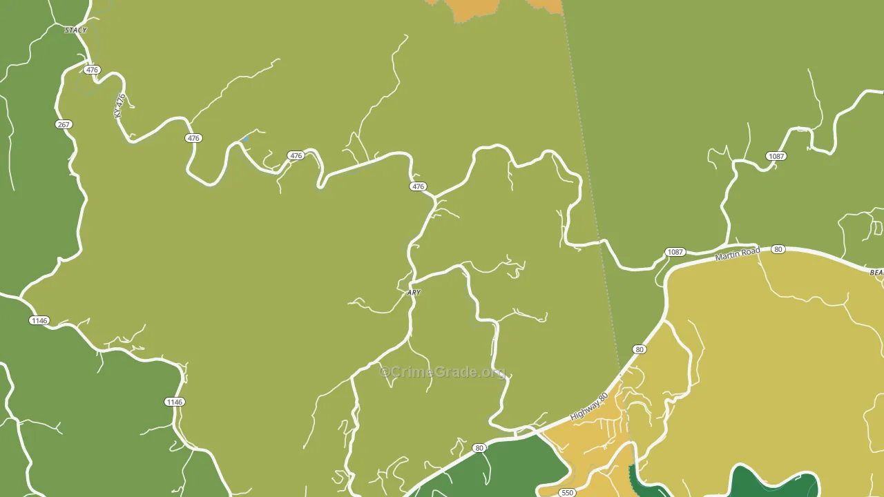 Ary, KY Map of Assault Rates