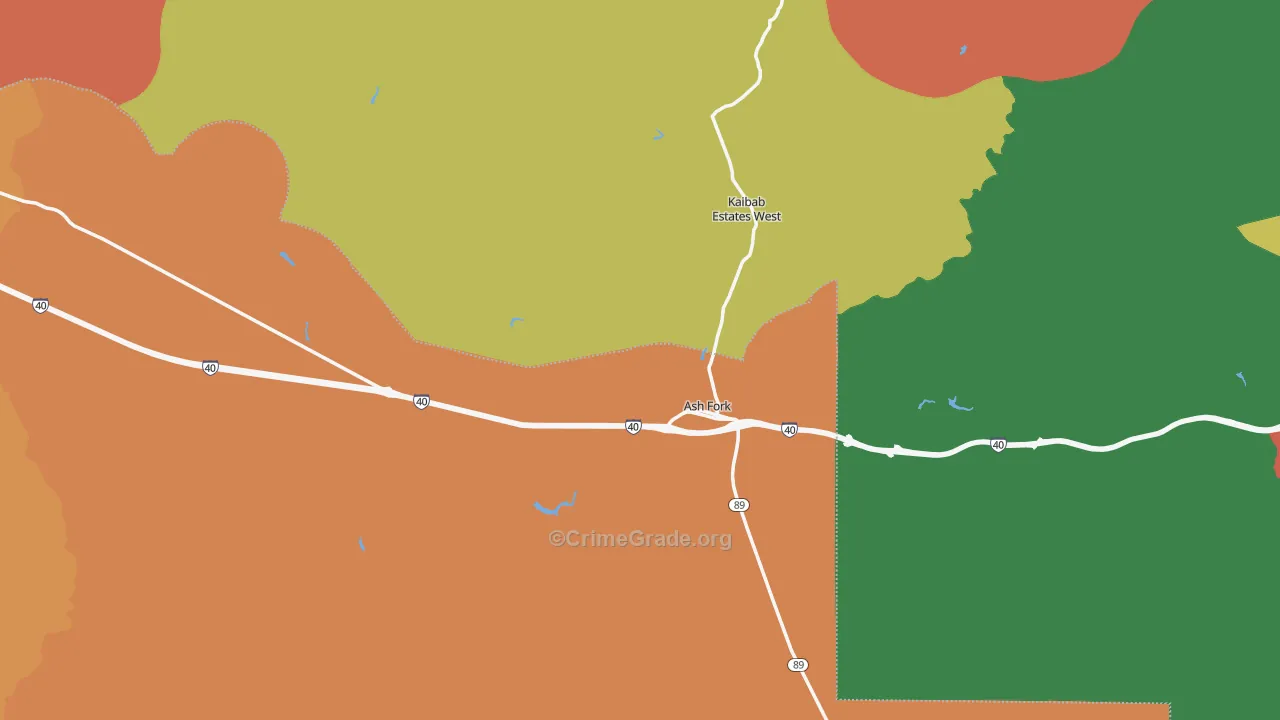 Ash Fork, AZ Map of Assault Rates