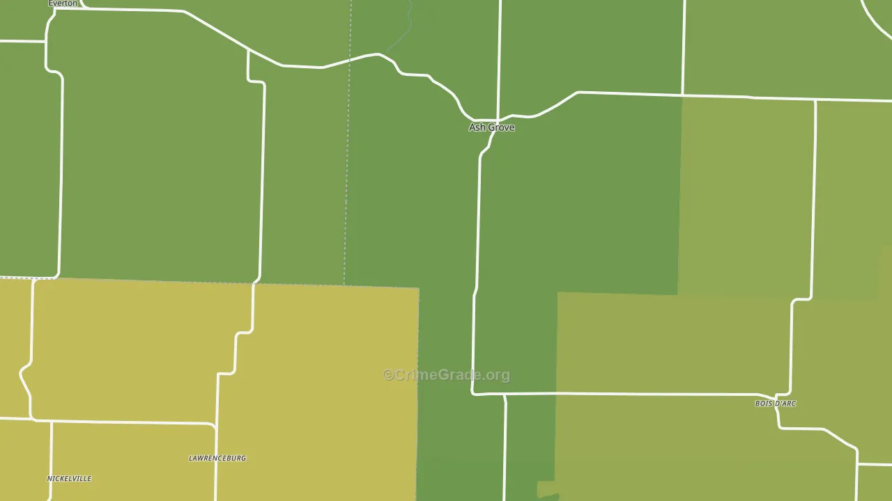 Ash Grove, MO Map of Assault Rates