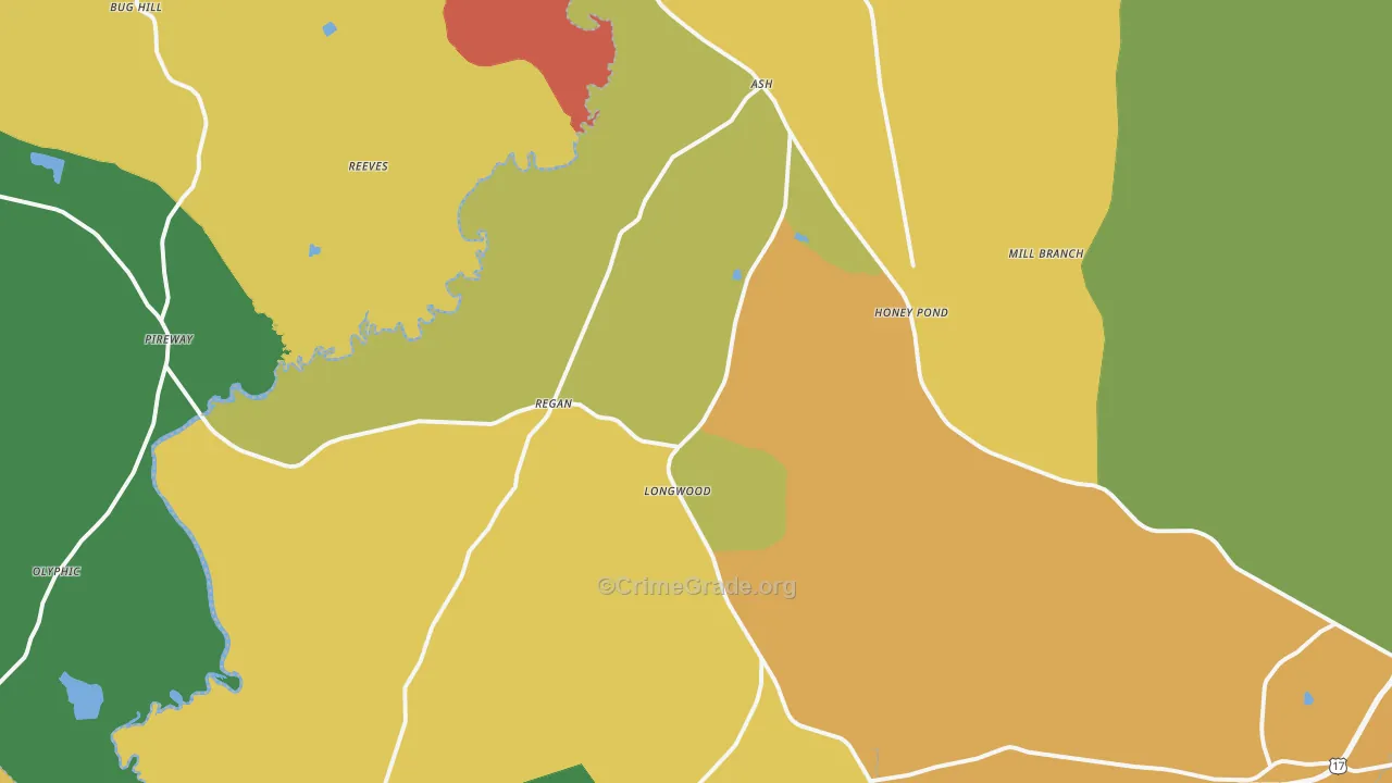 Ash, NC Map of Assault Rates