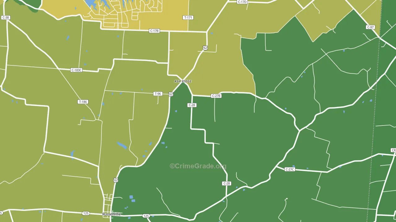 Ash Ridge, OH Map of Assault Rates