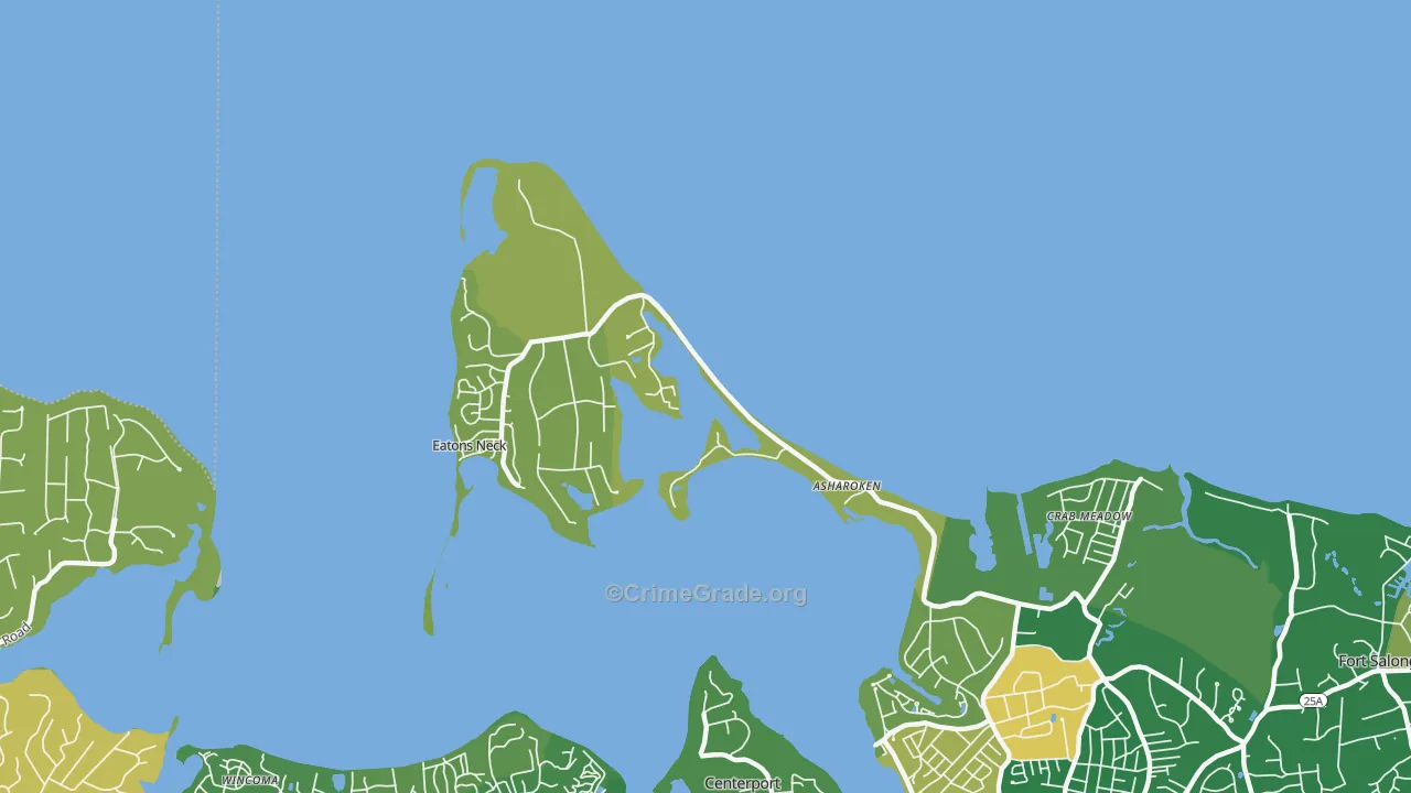 Asharoken, NY Map of Assault Rates