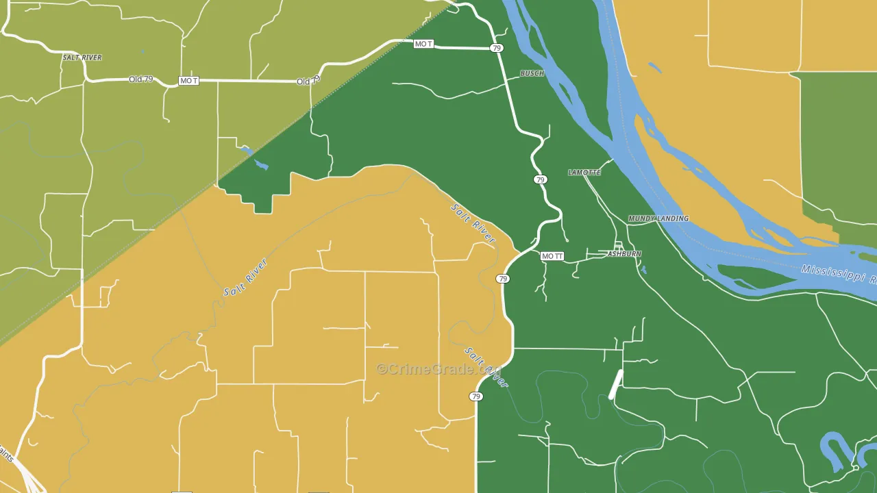 Ashburn, MO Map of Assault Rates