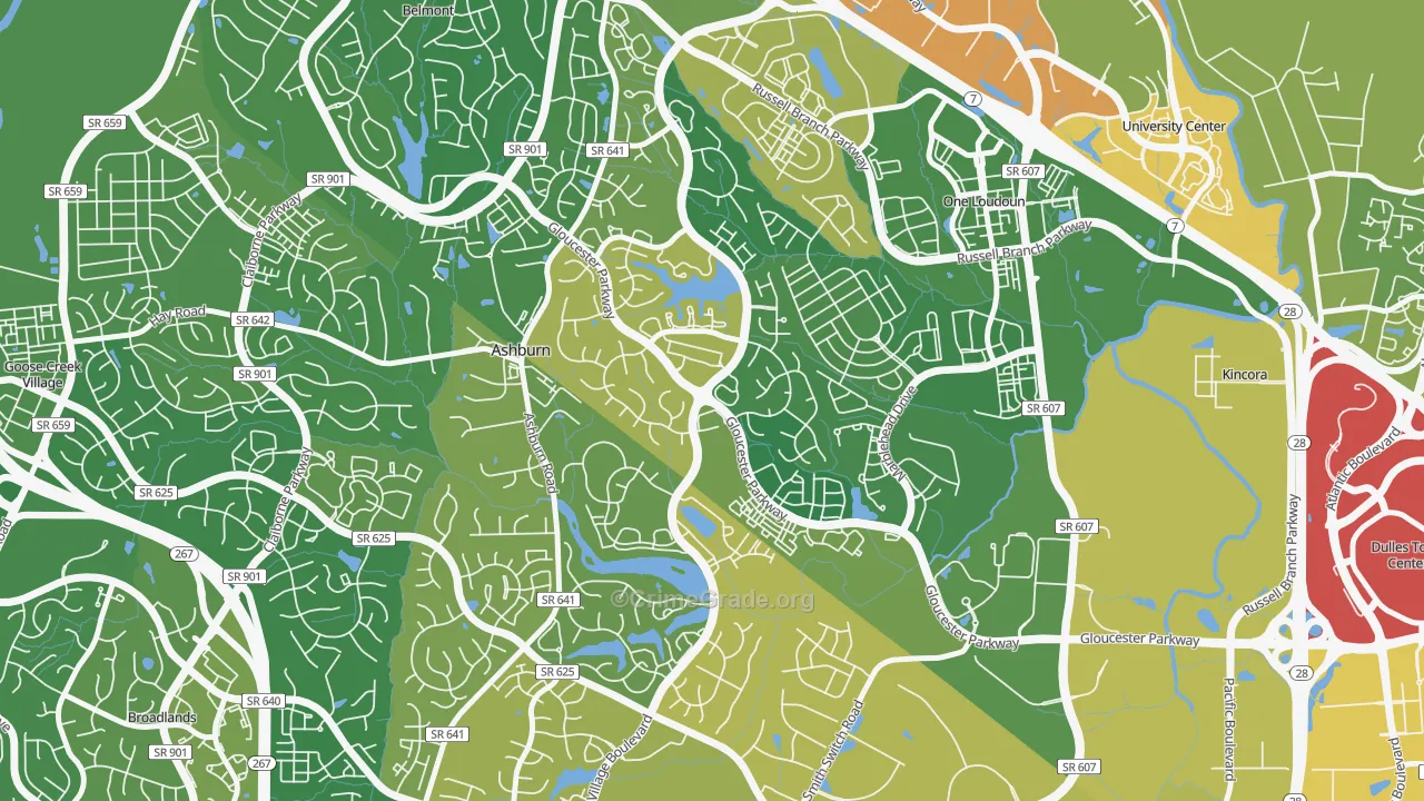 Ashburn Village, Ashburn, VA Map of Assault Rates