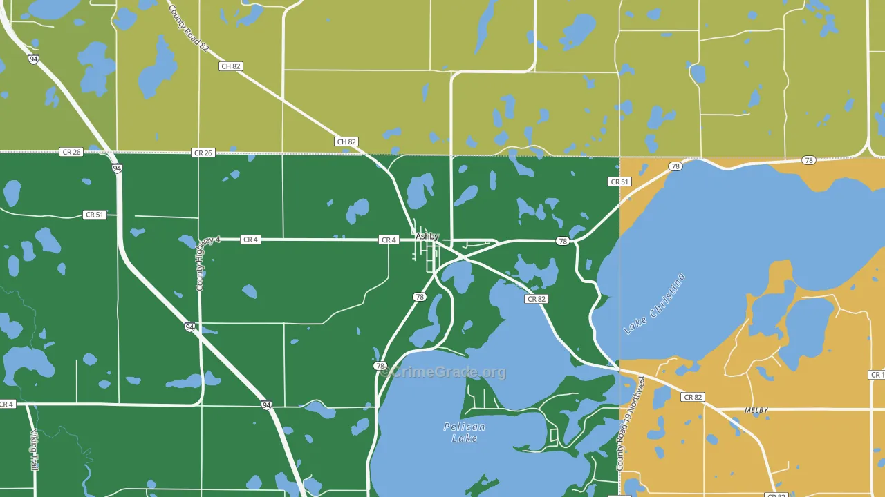 Ashby, MN Map of Assault Rates