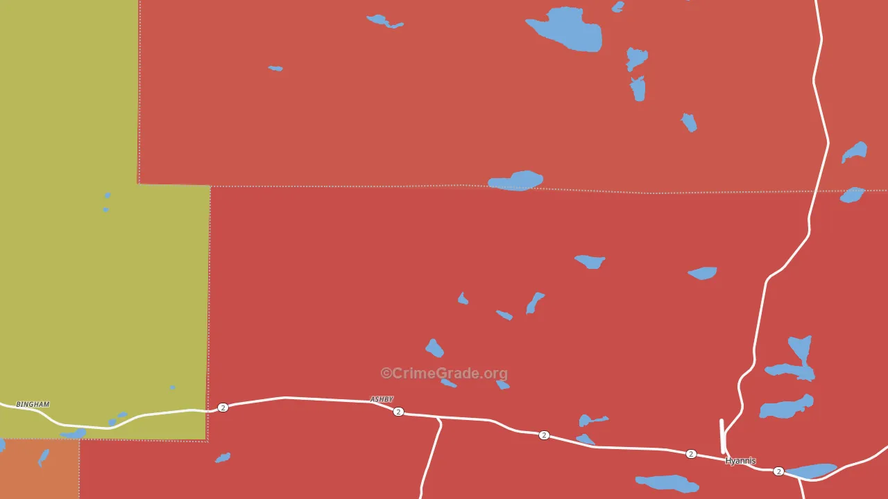 Ashby, NE Map of Assault Rates