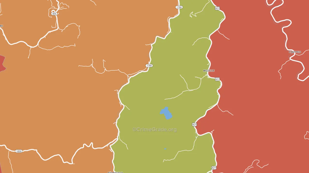 Asher, KY Map of Assault Rates