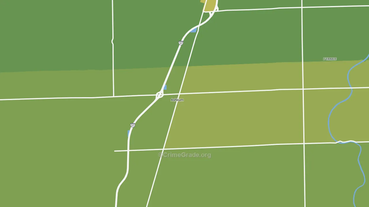 Ashkum, IL Map of Assault Rates