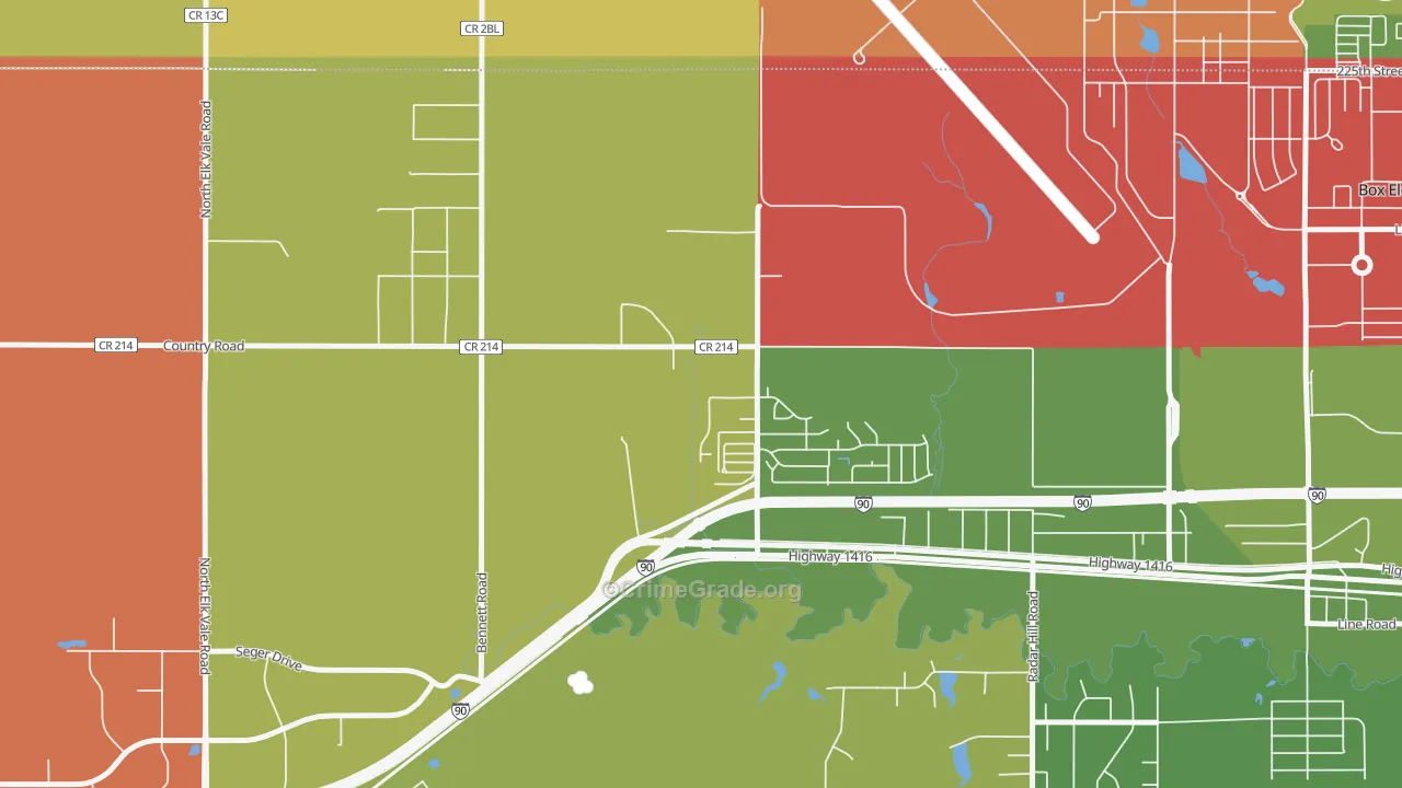 Ashland Heights, SD Map of Assault Rates
