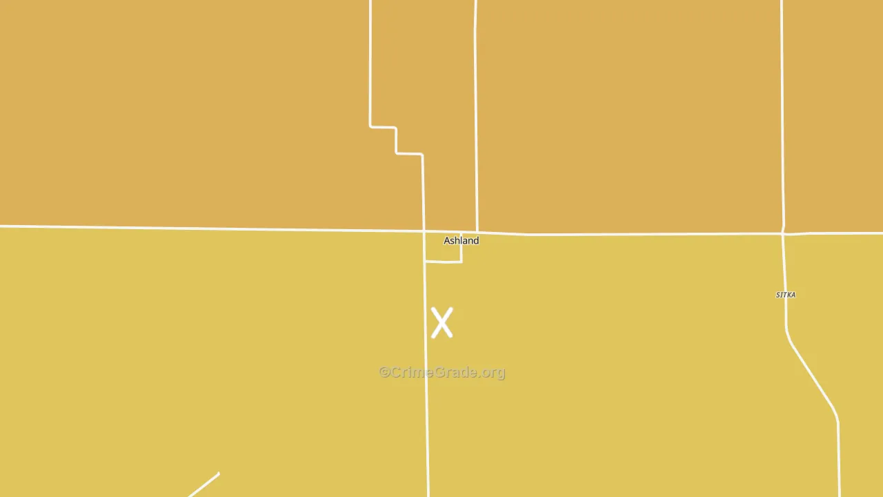 Ashland, KS Map of Assault Rates