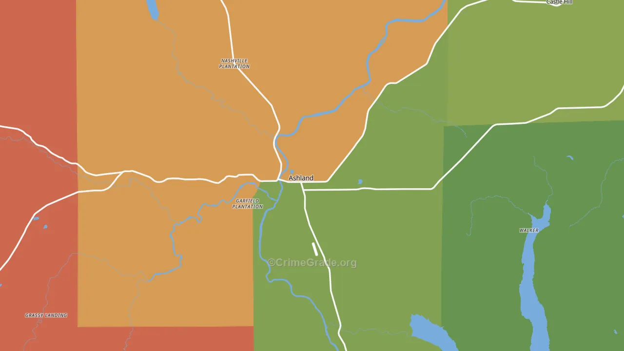 Ashland, ME Map of Assault Rates